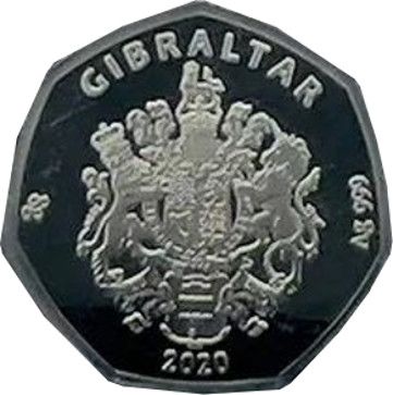 Gibraltar 50 Pence - Elizabeth II 80 Years Of The Commandos; Silver Proof obverse