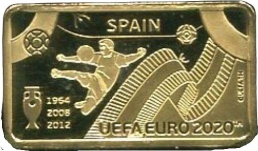 Gibraltar 1 Pound - Elizabeth II UEFA Euro 2020 - Spain reverse