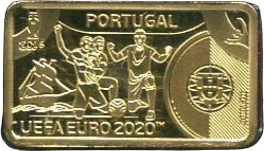 Gibraltar 1 Pound - Elizabeth II UEFA Euro 2020 - Portugal reverse