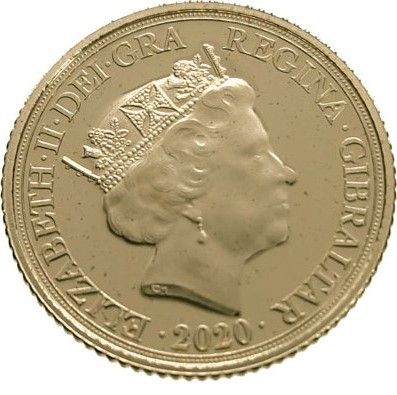 Gibraltar ½ Sovereign - Elizabeth II Miracle of Deliverance obverse