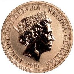 Gibraltar ½ Sovereign - Elizabeth II Saint George and the Dragon