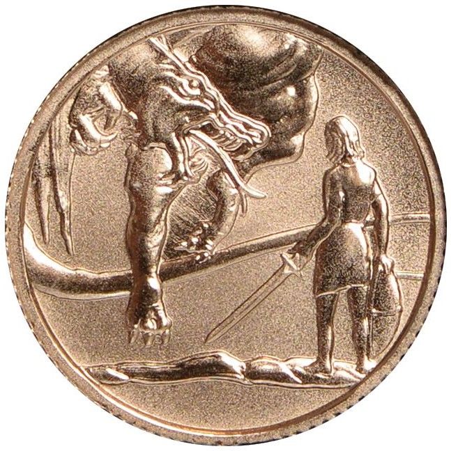 Gibraltar ¼ Sovereign - Elizabeth II Saint George and the Dragon