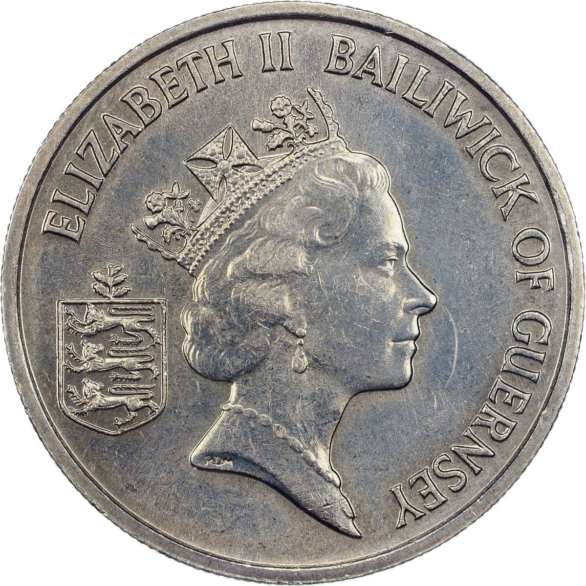 Guernsey 5 Pence - Elizabeth II 3rd portrait; large type obverse