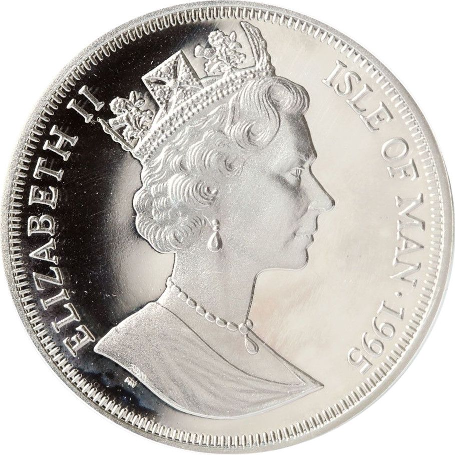 Isle of Man 1 Crown - Elizabeth II European Otter; Silver Proof obverse