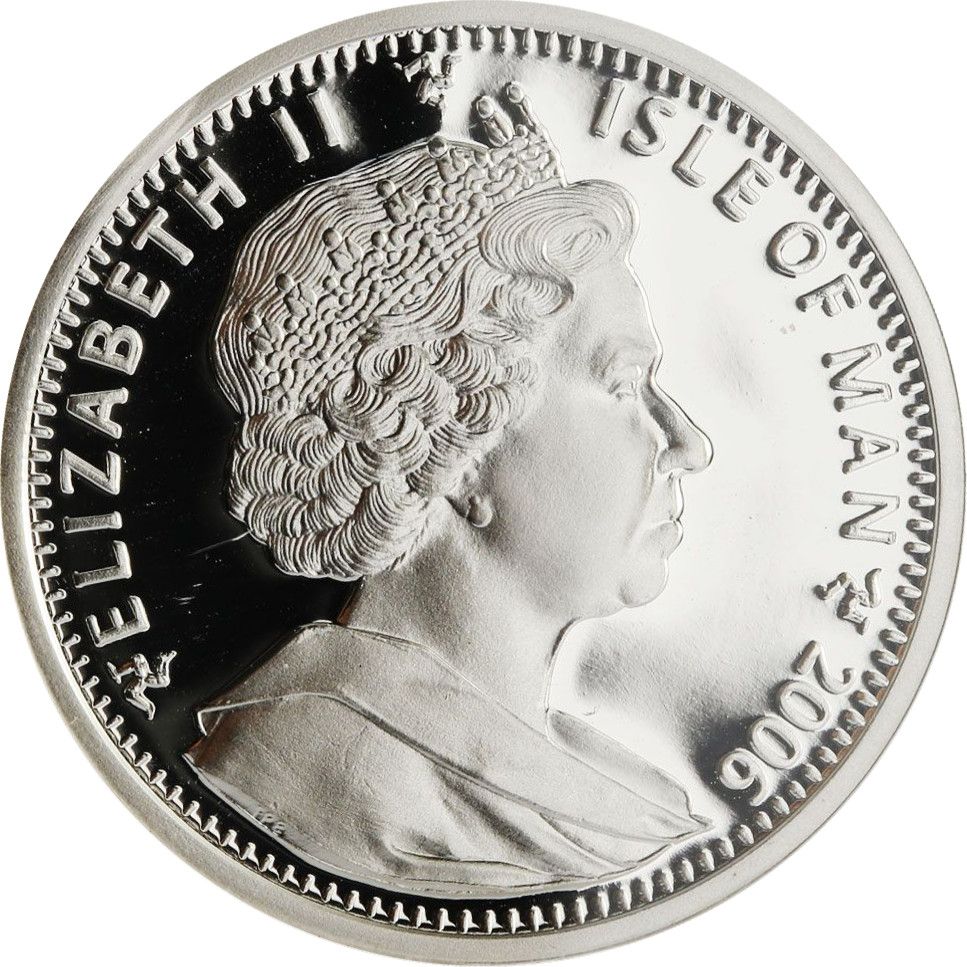 Isle of Man 1 Crown - Elizabeth II Snow White; Silver Proof Colourised obverse