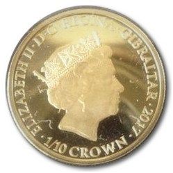 Gibraltar ⅒ Crowns - Elizabeth II Sapphire Jubilee obverse