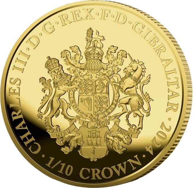 Gibraltar ⅒ Crown - Charles III 75 years of NATO obverse