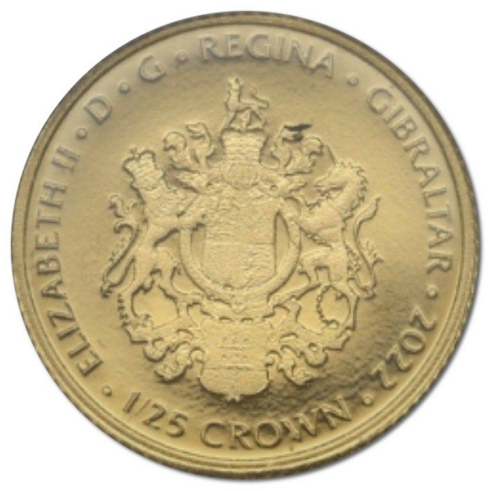 Gibraltar 1/25 Crown - Elizabeth II Elizabetha obverse