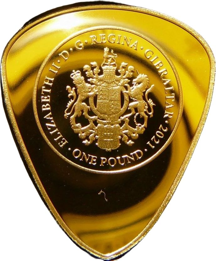 Gibraltar 1 Pound - Elizabeth II Elvis Presley - Plectrum Shape obverse