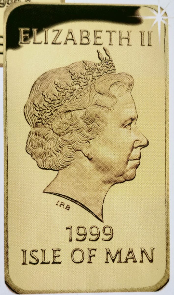 Isle of Man 5 Sovereign - Elizabeth II Gold Ingots obverse