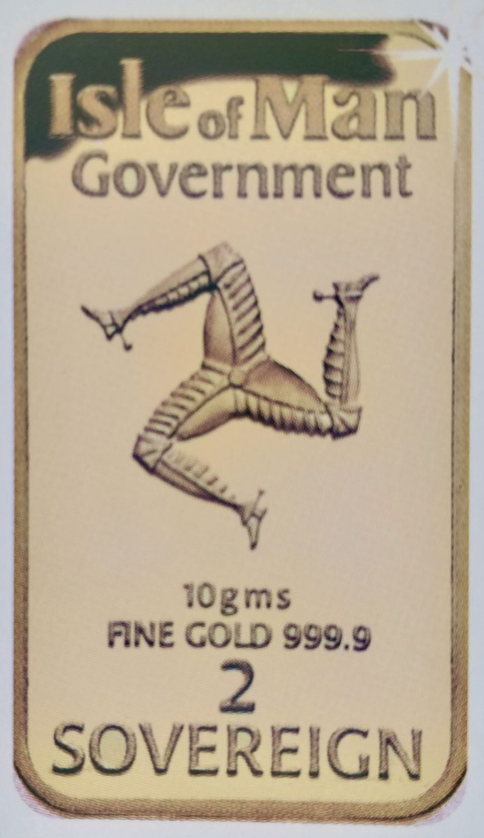 Isle of Man 2 Sovereign - Elizabeth II Gold Ingots