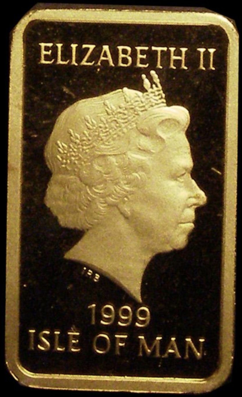 Isle of Man 1 Sovereign - Elizabeth II Gold Ingots obverse