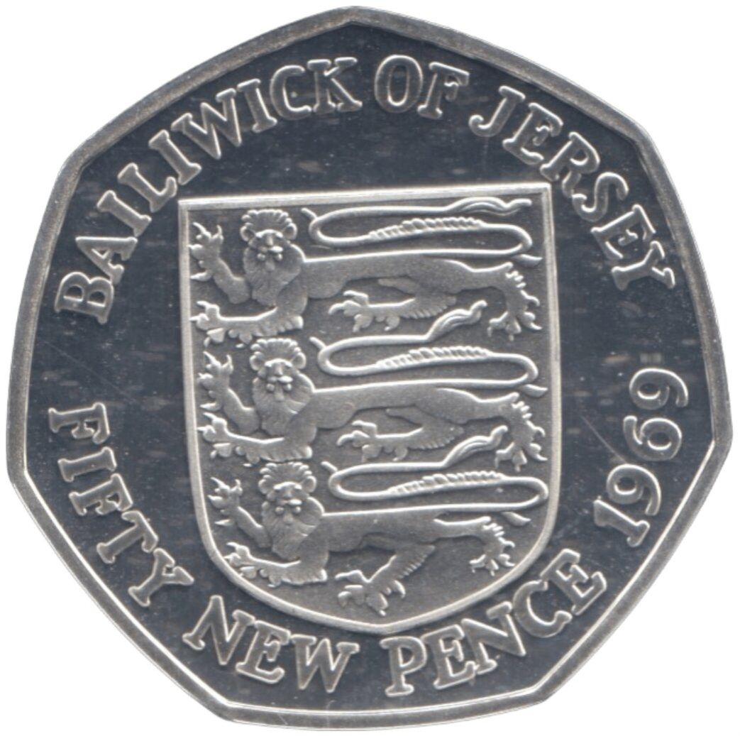 Jersey 50 Pence - Elizabeth II 50th Anniversary of the 50 pence coin; silver proof