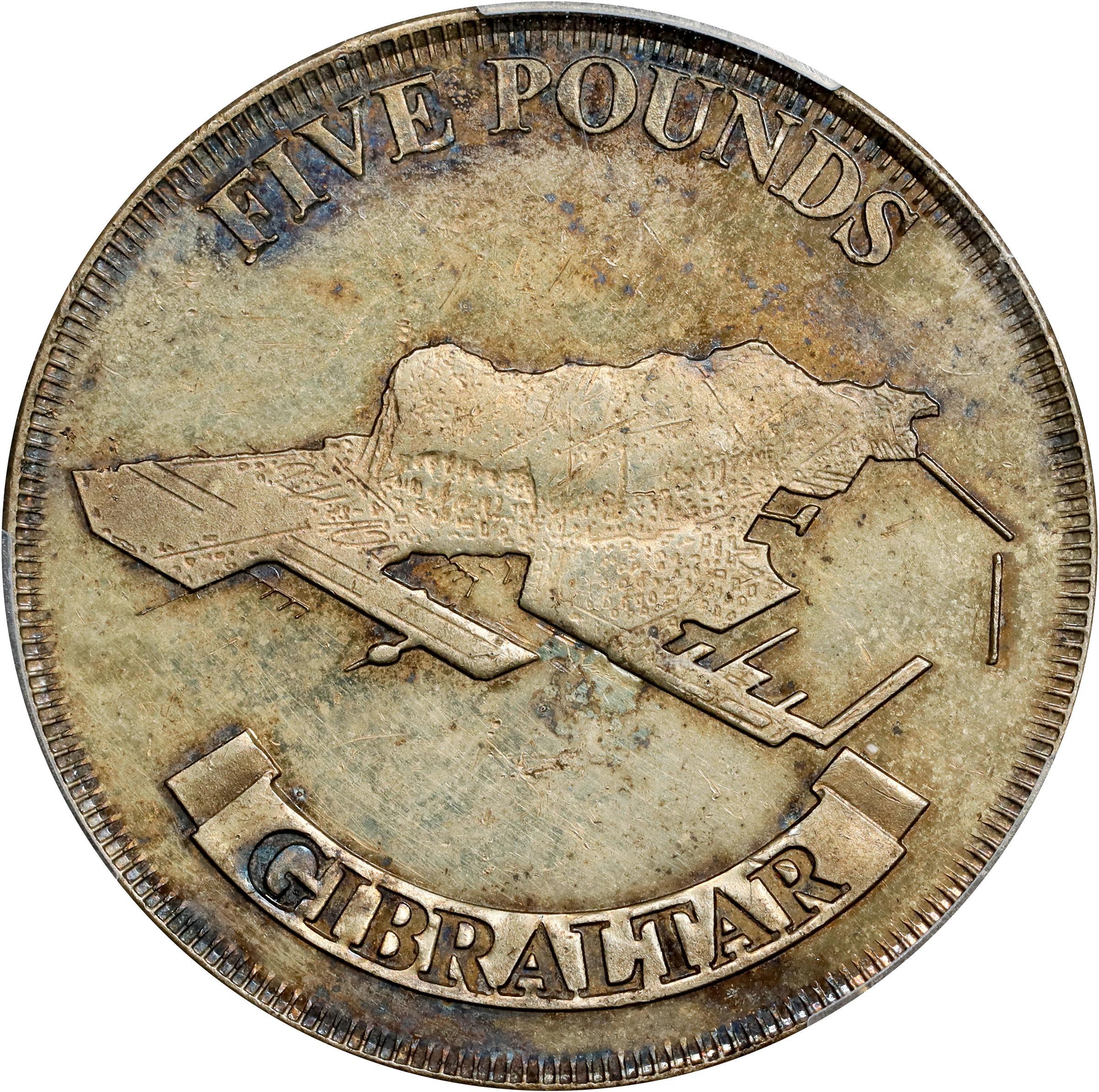Gibraltar 5 Pounds - Elizabeth II Rock of Gibraltar and Airport