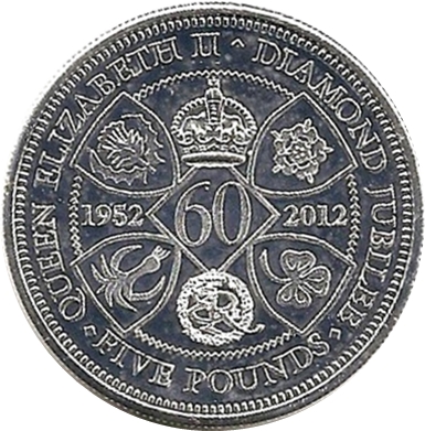 Tristan da Cunha 5 Pounds - Elizabeth II Diamond Jubilee