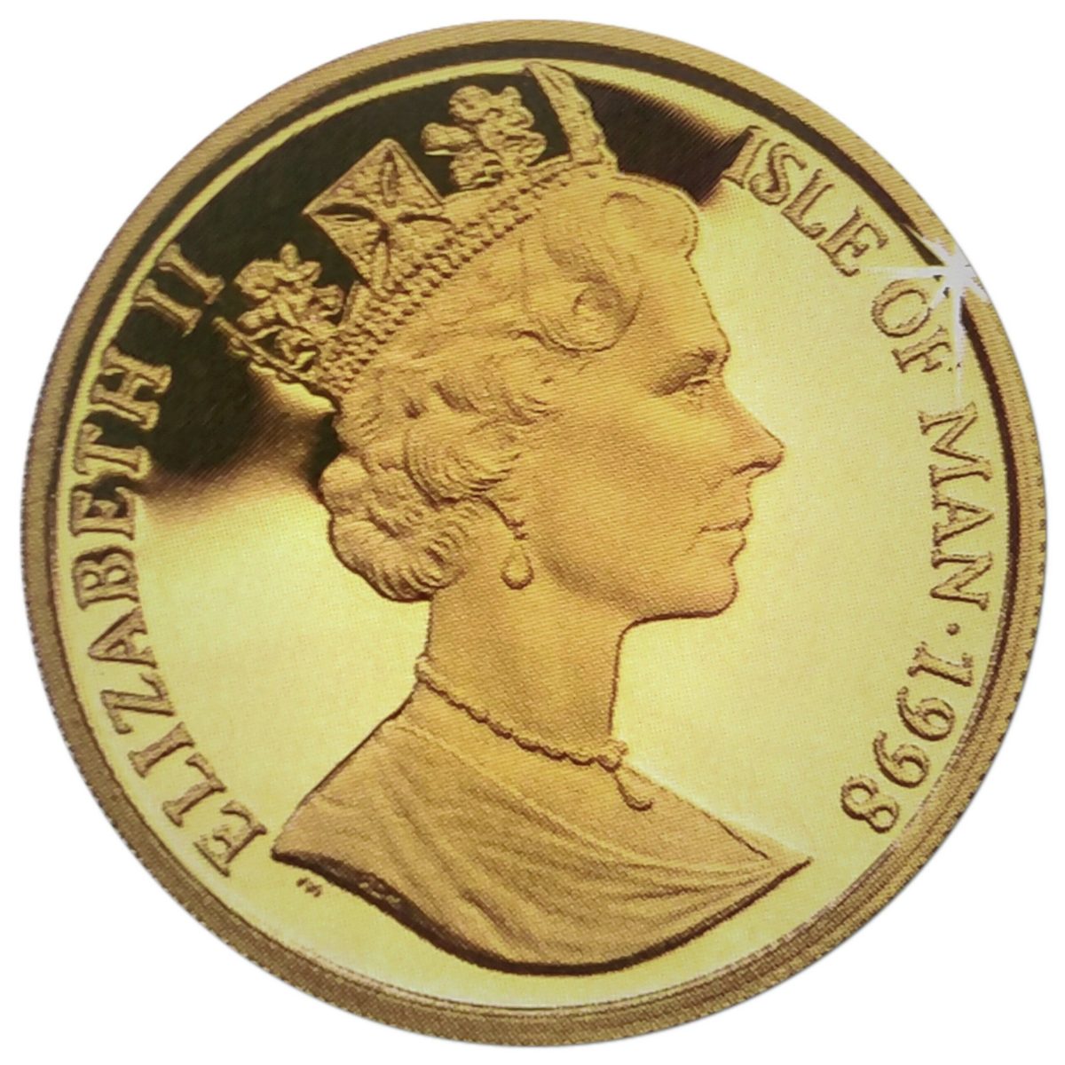Isle of Man ⅕ Crown - Elizabeth II Year of the Ocean - Wave obverse