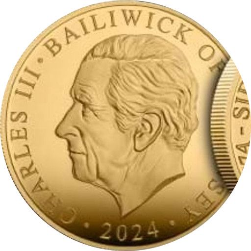 Guernsey 5 Pounds - Charles III The Royal Mews; Gold Proof obverse