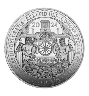 Guernsey 100 Pounds - Charles III The Royal Mews reverse