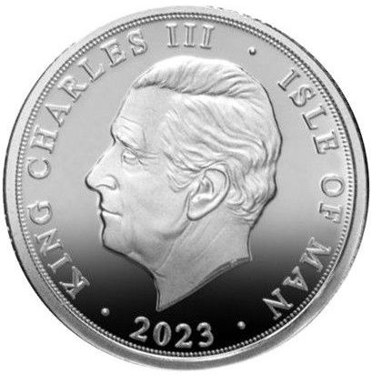 Isle of Man 1 Sovereign - Charles III Coronation; Silver Piedfort obverse