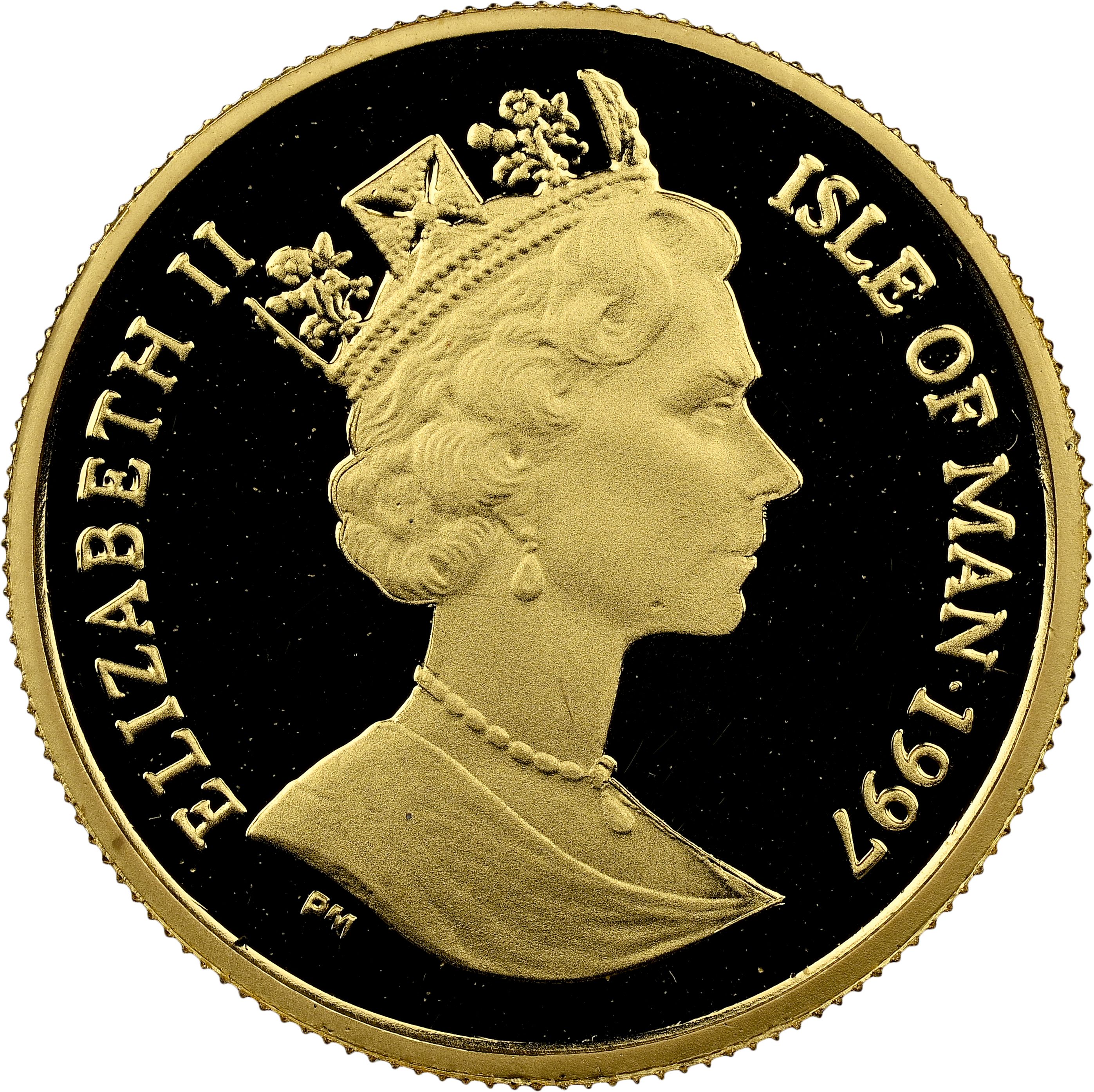 Isle of Man ⅒ Crown - Elizabeth II First breeding programme obverse