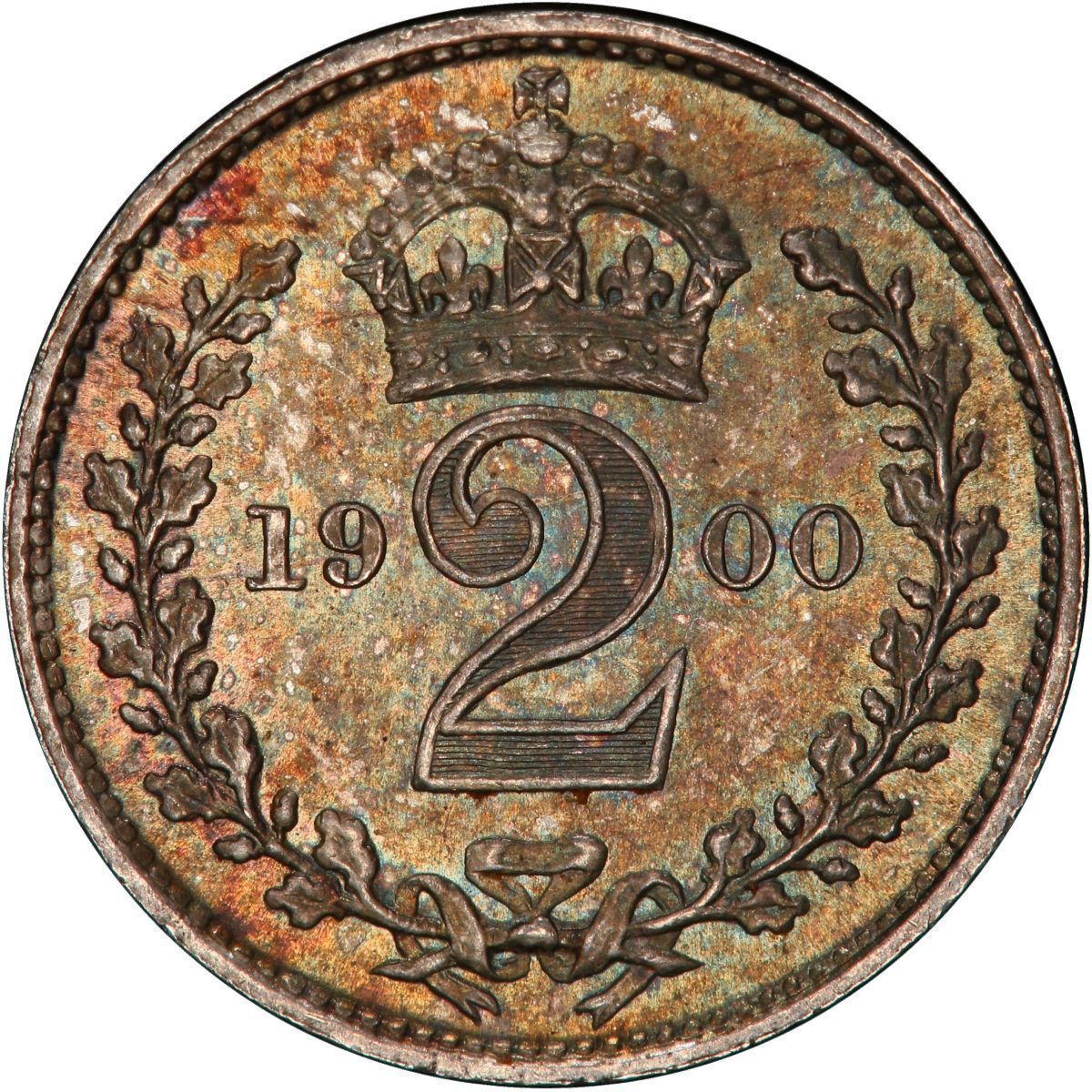 2 Pence - Victoria 3rd portrait; Maundy issues obverse