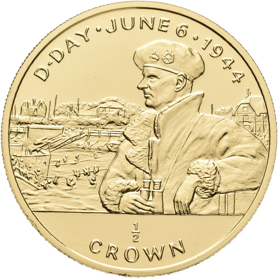 Isle of Man ½ Crown - Elizabeth II D-Day - General Montgomery, Gold Proof reverse
