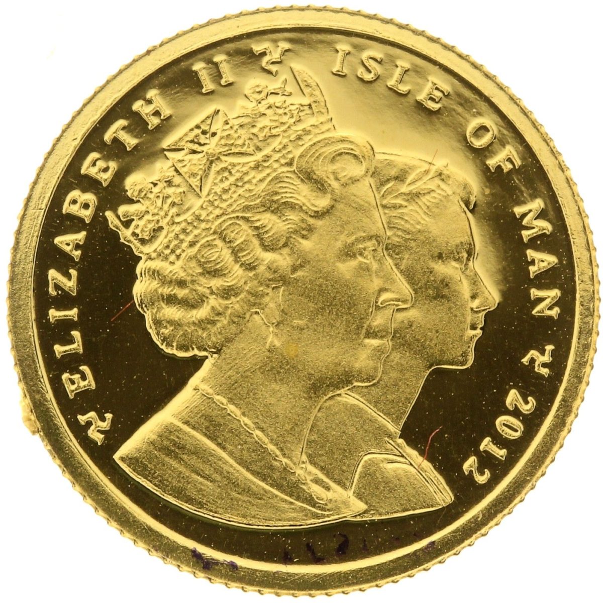 Isle of Man 1/25 Crown - Elizabeth II Elizabeth II in Coronation Regalia obverse