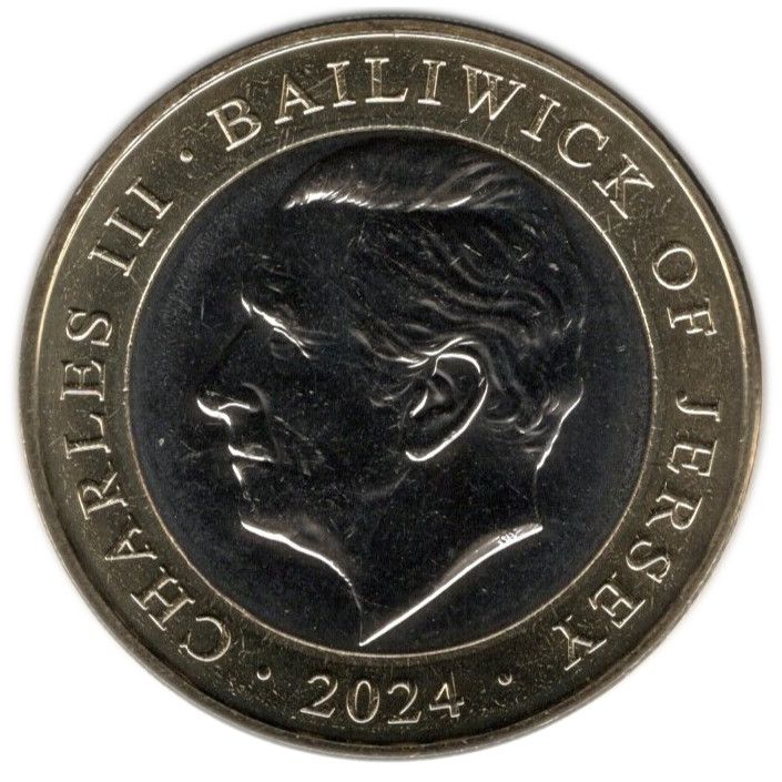 Jersey 2 Pounds - Charles III Heritage Breeds - Belted Galloway obverse