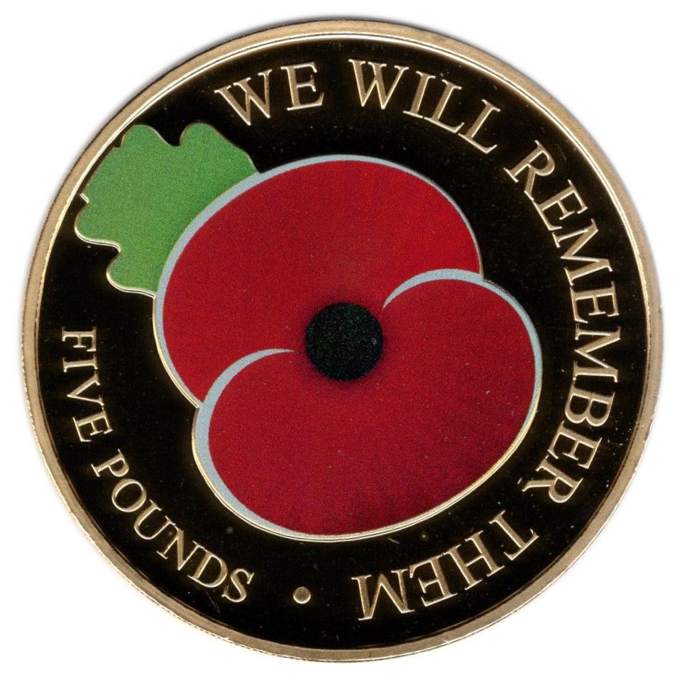 Jersey 5 Pounds - Elizabeth II We Will Remember Them; Gold Plated