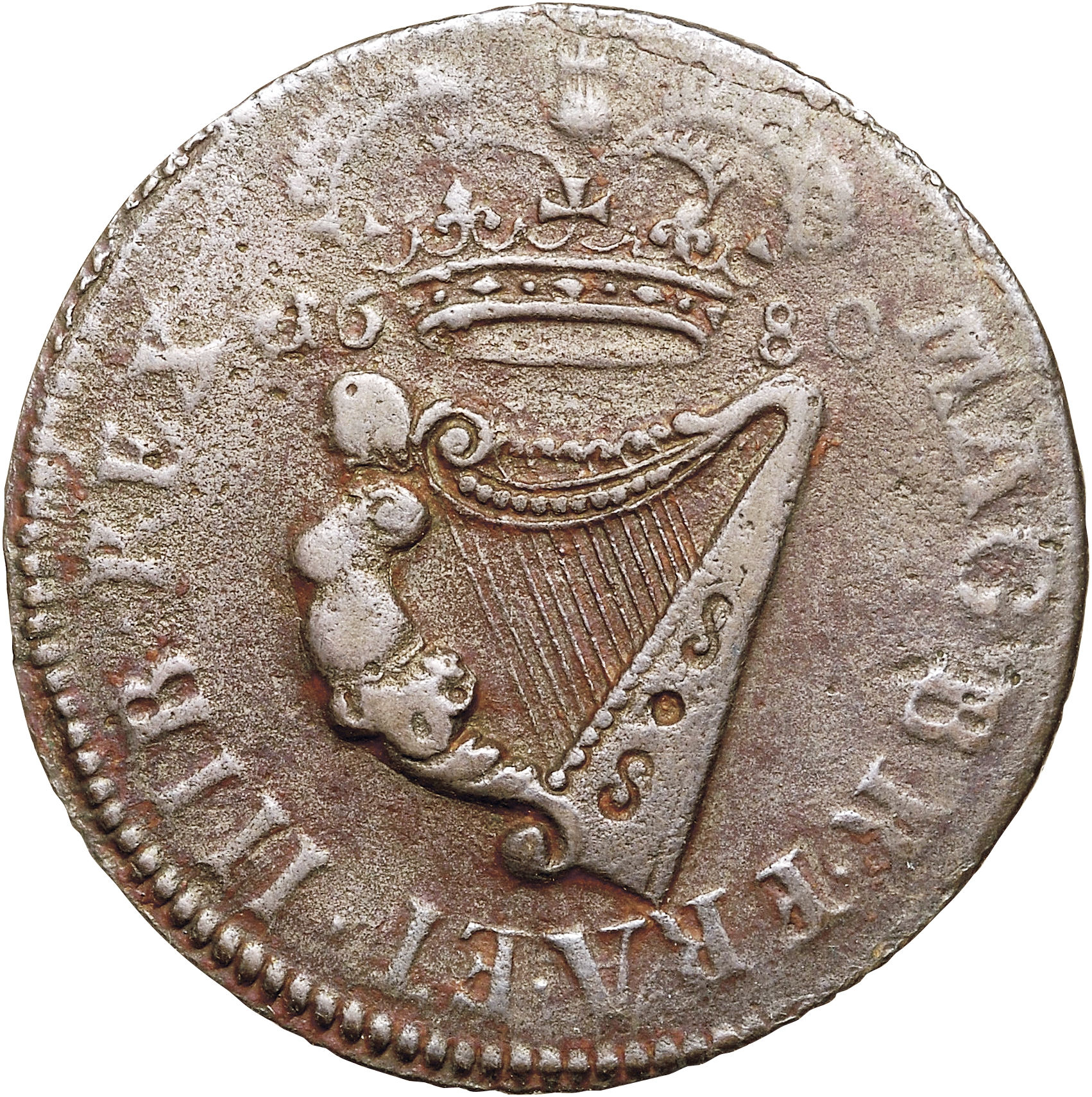 Ireland ½ Penny - Charles II large letters