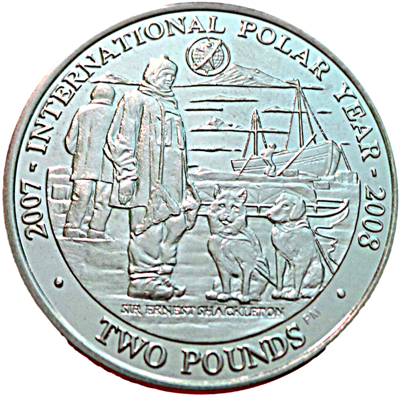 South Georgia and the South Sandwich Islands 2 Pounds - Elizabeth II International Polar Year reverse