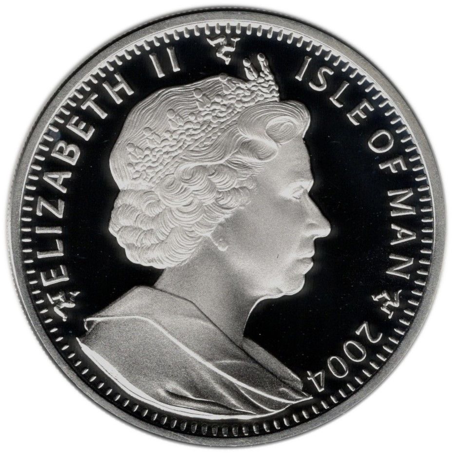 Isle of Man 1 Crown - Elizabeth II Euro 2004 Portugal - Mascot; Silver Proof obverse