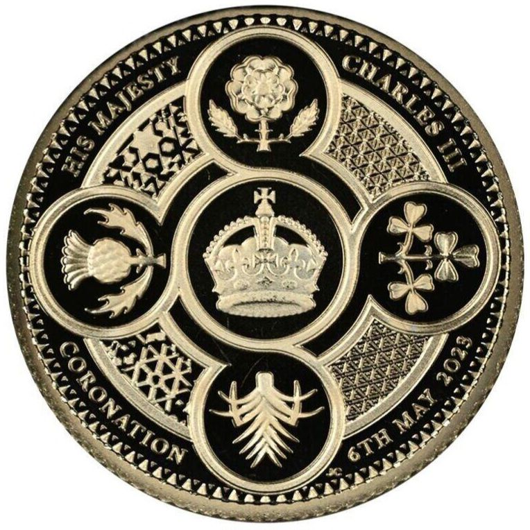 Alderney 25 Pence - Charles III First Coronation Anniversary; Gold