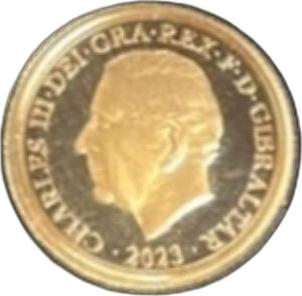 Gibraltar ¼ Sovereign - Charles III New Era obverse