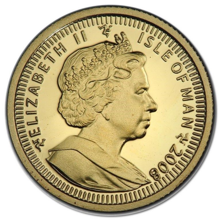 Isle of Man 1/20 Angel - Elizabeth II Archangel Michael facing right - redesigned obverse
