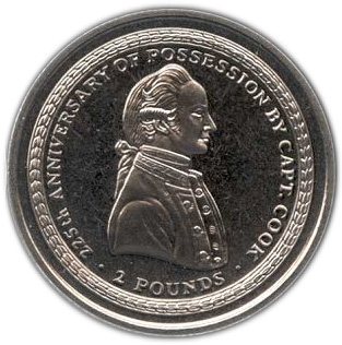 South Georgia and the South Sandwich Islands 2 Pounds - Elizabeth II Captain James Cook