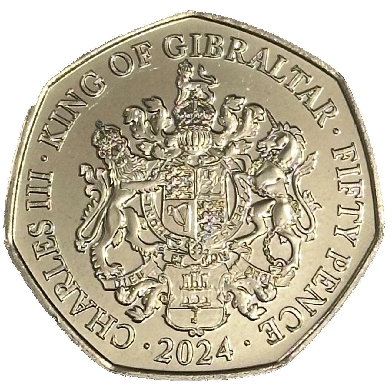 Gibraltar 50 Pence - Charles III 320th Ann. Capture of Gibraltar obverse