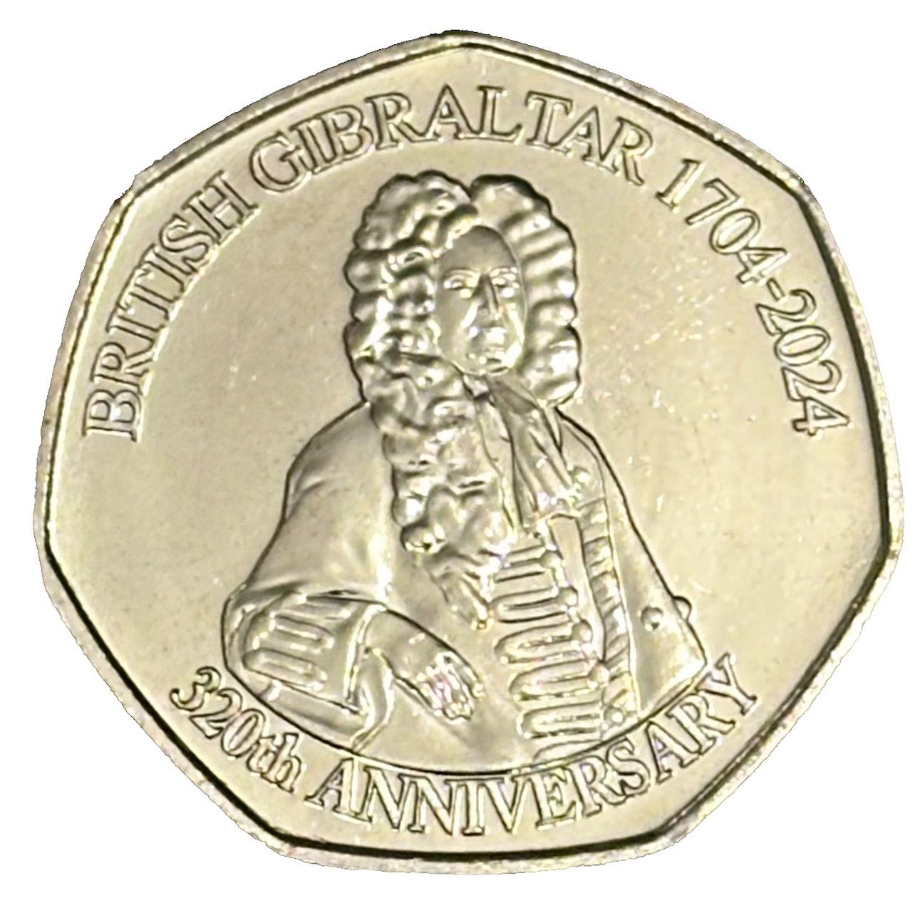 Gibraltar 50 Pence - Charles III 320th Ann. Capture of Gibraltar