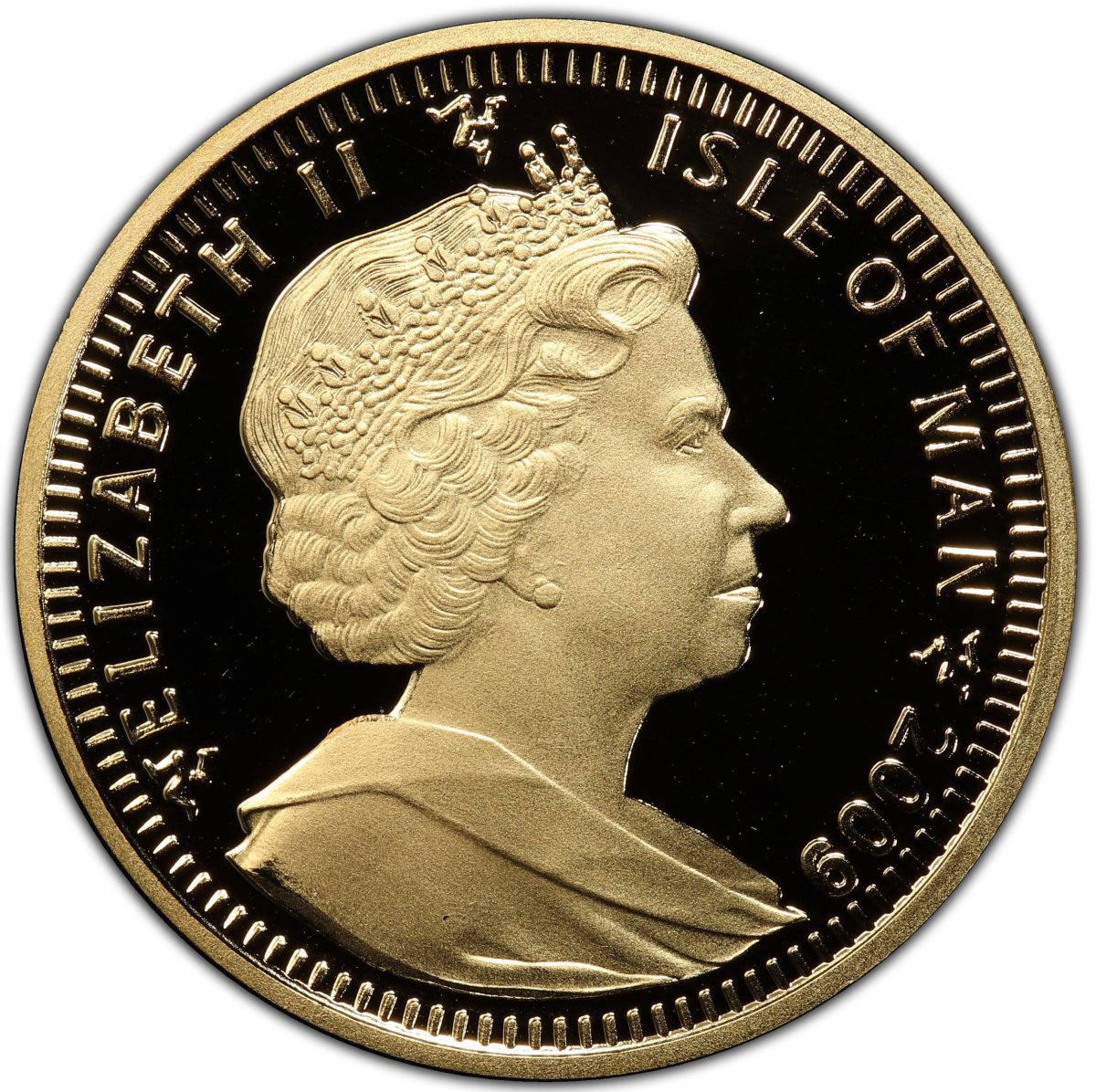 Isle of Man 1 Angel - Elizabeth II Archangel Michael with spear obverse