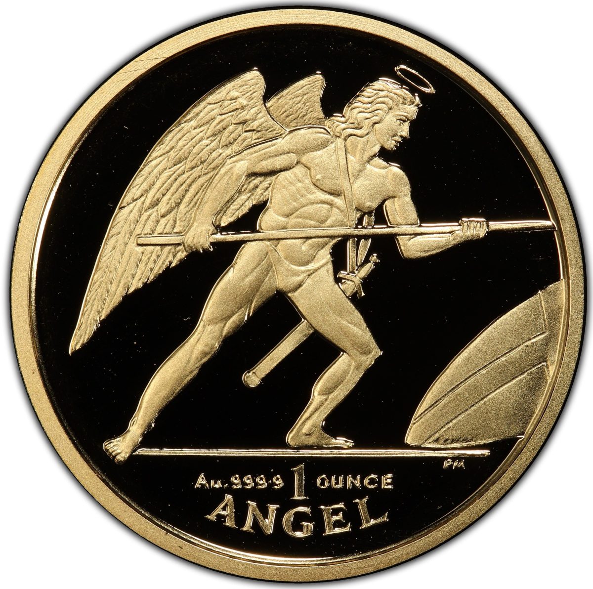Isle of Man 1 Angel - Elizabeth II Archangel Michael with spear