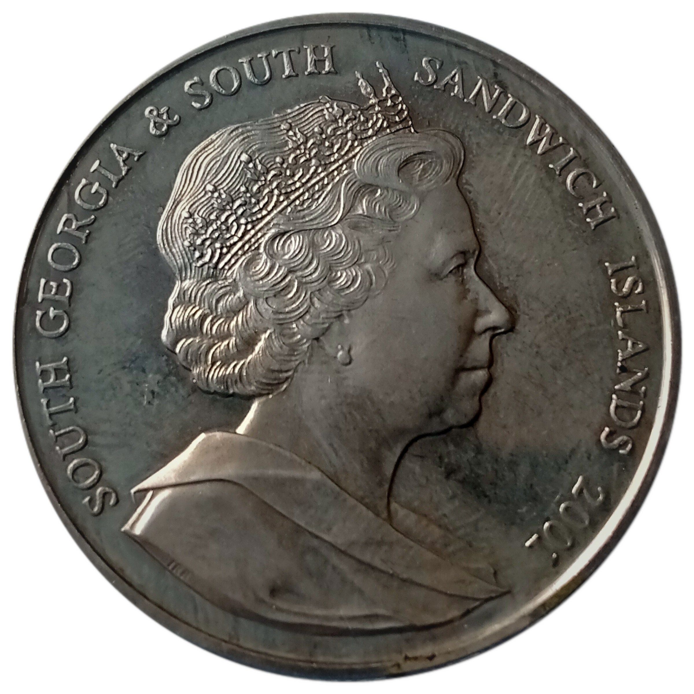 South Georgia and the South Sandwich Islands 2 Pounds - Elizabeth II Sir Ernest Henry Shackleton obverse