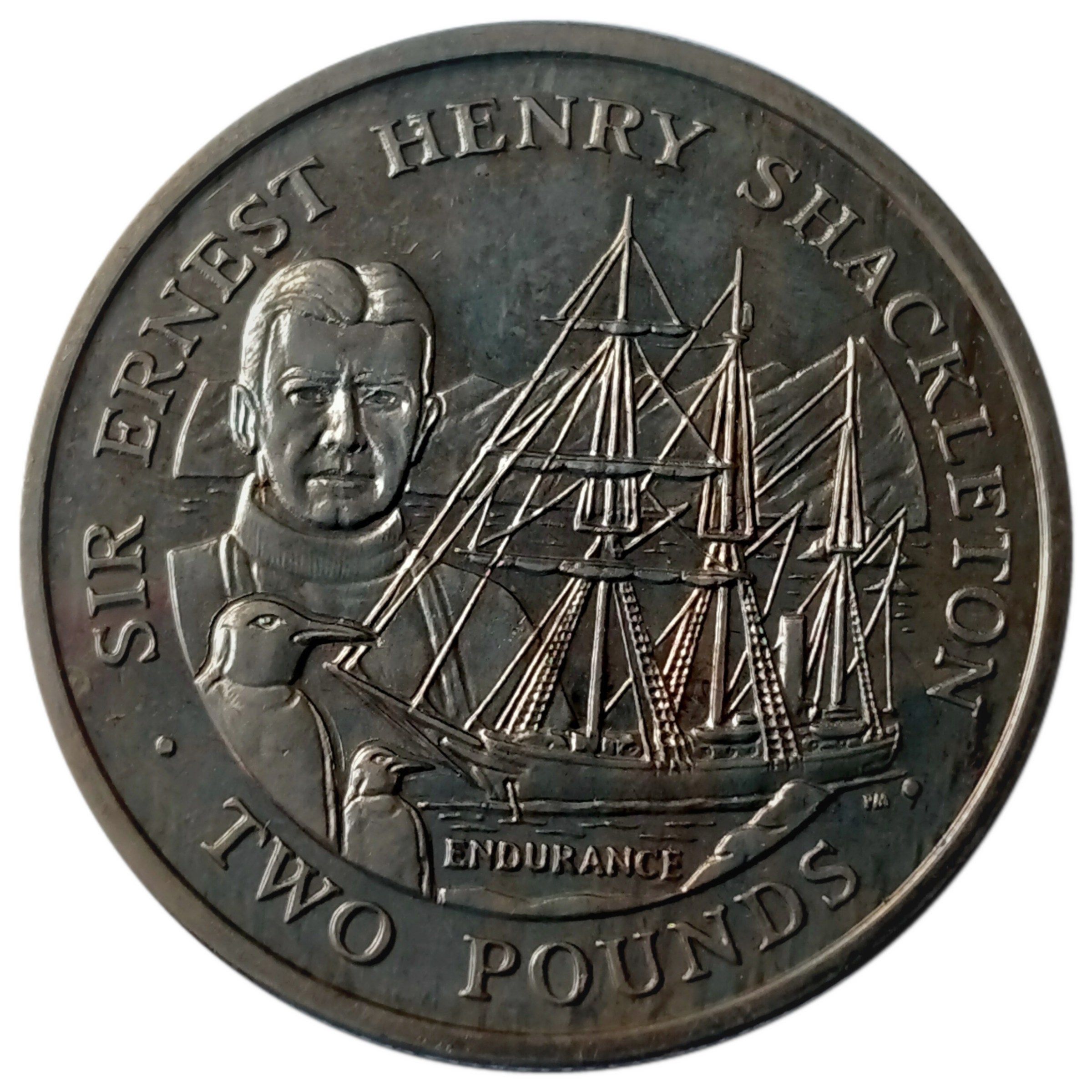South Georgia and the South Sandwich Islands 2 Pounds - Elizabeth II Sir Ernest Henry Shackleton