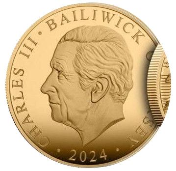 Jersey 5 Pounds - Charles III Royal British Legion - D-Day; Gold Proof obverse