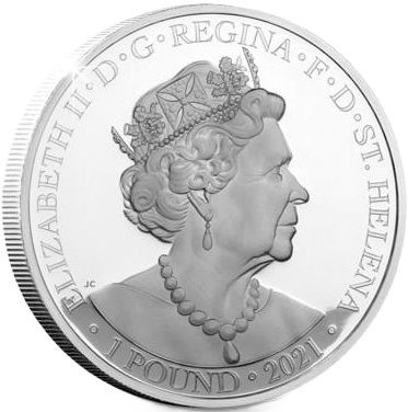 Saint Helena 1 Pound - Elizabeth II Napoleon Angel; 5th obverse obverse
