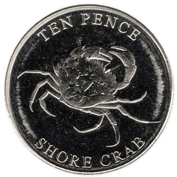 Guernsey 10 Pence - Charles III Shore Crab reverse