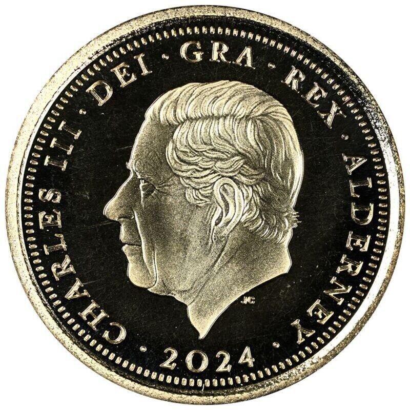 Alderney 25 Pence - Charles III Winston Churchill obverse
