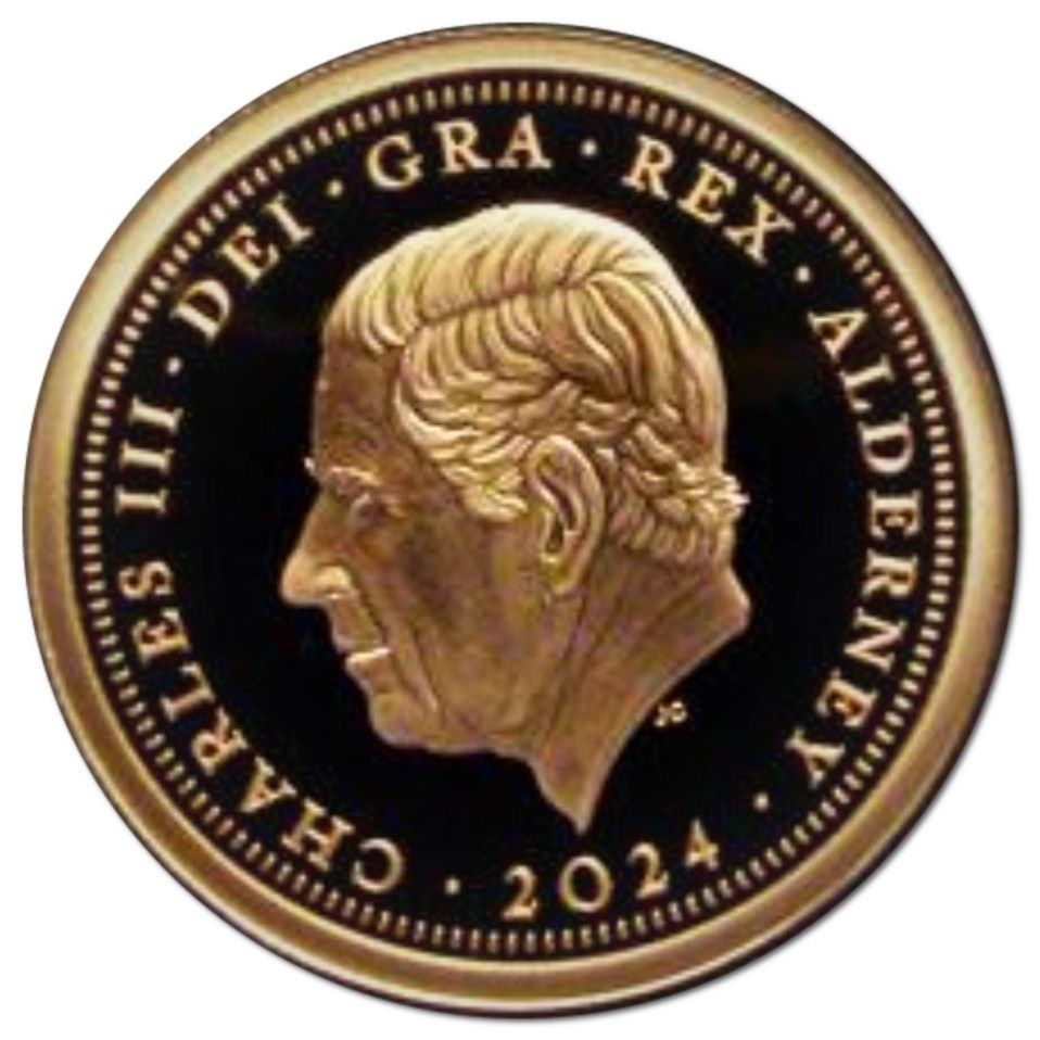 Alderney 1 Sovereign - Charles III Winston Churchill obverse