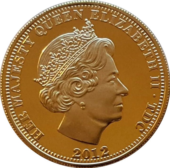Tristan da Cunha 1 Crown - Elizabeth II Jubilee Monarch, Gilded obverse