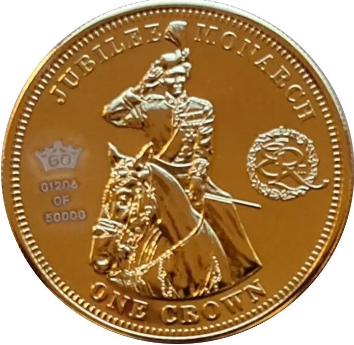 Tristan da Cunha 1 Crown - Elizabeth II Jubilee Monarch, Gilded