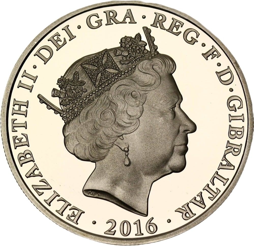 Gibraltar 5 Pounds - Elizabeth II Long to Reign Over Us - Birth of a Princess obverse